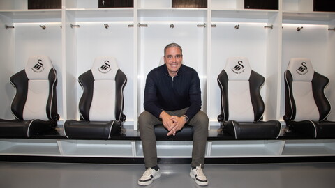 Michael Duff in the Swans changing room 