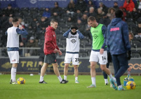 Liam Walsh and Swansea City warm up